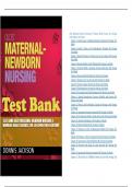 TESTBANK OLDS&rsquo; MATERNAL NEWBORN NURSING AND WOMEN&rsquo;S HEALTH ACROSS THE LIFESPAN 10th EDITION BY DONNIS JACKSON 2025