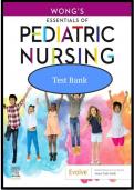 TEST BANK For Wong's Essentials of Pediatric Nursing 11th Edition by Marilyn J&period; Hockenberry - All Chapter &lpar;1-31&rpar;&vert;Complete Guide A&plus;