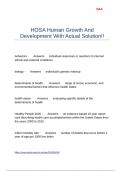 HOSA Human Growth And Development With Actual Solution&excl;&excl;