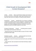 Child Growth & Development With Correct Answers&excl;&excl;