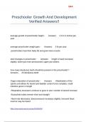 Preschooler Growth And Development Verified Answers&excl;&excl;