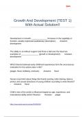 Growth And Development &lpar;TEST 1&rpar; With Actual Solution&excl;&excl;