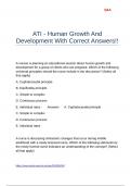 ATI - Human Growth And Development With Correct Answers&excl;&excl;