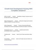 Growth And Development Nursing With Complete Solutions&excl;&excl;