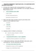 PEDIATRIC EMERGENCY CARE EXAM 2025&comma; 153 QUESTIONS WITH  ACCURATE SOLUTIONS