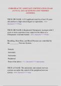 CHIROPRACTIC ASSISTANT CERTIFICATION EXAM &lpar;ACTUAL 2025&rpar; QUESTIONS AND VERIFIED  ANSWERS&period;