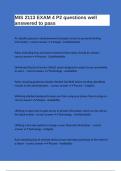 MIS 2113 EXAM 4 P2 questions well answered to pass