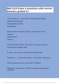 MIS 2113 Exam 4 questions with correct answers graded A&plus;