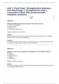 A&P 1 Final Exam&comma; Straighterline Anatomy and Physiology 1&comma; Straighterline A&P 1 Cumulative Final&vert; 500 questions&vert;with complete solutions