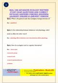 BIOL 3380 ADVANCED ECOLOGY MIDTERM  STUDY EXAM QUESTIONS AND CORRECT  DETAILED ANSWERS &lpar;VERIFIED ANSWERS&rpar;  &vert;&vert;ALREADY GRADED A&plus;&vert;&vert;NEWEST VERSION