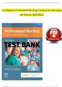 TEST BANK FOR PROFESSIONAL NURSING&colon; CONCEPTS&CHALLENGES&comma; 9TH EDITION COMPLETE GUIDE ALL CHAPTERS &lpar;1-16&rpar; LATEST EDITION 2025 GRADED A&plus;