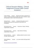 Clinical Decision-Making - Clinical Judgement Process With Correct Answers&excl;&excl;