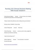 Nursing 101 Clinical Decision Making With Actual Solution&excl;&excl;