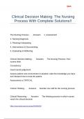 Clinical Decision Making The Nursing Process With Complete Solutions&excl;&excl;