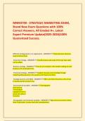      MNM3709 - STRATEGIC MARKETING EXAM&comma; Brand New Exam Questions with 100&percnt; Correct Answers&comma; All Graded A&plus;&comma; Latest Expert Premium Update&lpar;2025-2026&rpar;100&percnt; Guaranteed Success&period;