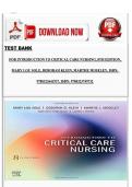 TEST BANK FOR INTRODUCTION TO CRITICAL CARE NURSING&comma; 8TH EDITION&comma; MARY LOU SOLE&comma; DEBORAH KLEIN&comma; MARTHE MOSELEY&comma; ISBN&colon; 9780323641937&comma; ISBN&colon; 9780323749732