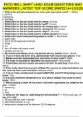 TACO BELL SHIFT LEAD EXAM QUESTIONS AND ANSWERS LATEST TOP SCORE &vert;RATED A&plus;&vert; &vert;2025&vert;