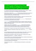AAA CHAPTER 14 DISTRACTED DRIVING & VEHICLE TECHNOLOGY EXAM QUESTIONS AND ANSWERS