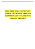 ACSA NCSO EXAM PREP LATEST UPDATE 2025 ACTUAL EXAM 260  QUESTIONS AND 100&percnt; VERIFIED  CORRECT ANSWERS&period;