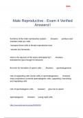 Male Reproductive - Exam 4 Verified Answers&excl;&excl;
