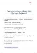 Reproductive Lecture Exam With Complete Solutions&excl;&excl;