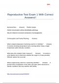 Reproductive Test Exam 1 With Correct Answers&excl;&excl;
