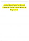 Solution Manual for Federal Tax Research&comma; 13th Edition by Roby Sawyers & Steven Gill