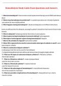 Hemodialysis Study Guide Exam Questions and Answers