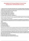 Hemodialysis & Peritoneal Dialysis Practice Exam with Questions and Rationalized Answer