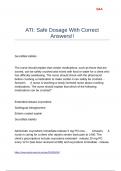 ATI Safe Dosage With Correct Answers&excl;&excl;