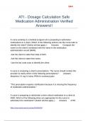 ATI - Dosage Calculation Safe Medication Administration Verified Answers&excl;&excl;