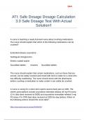 ATI Safe Dosage Dosage Calculation 3&period;0 Safe Dosage Test With Actual Solution&excl;&excl;