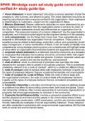 SPHR&colon; Mindedge exam set study guide correct and verified A&plus; study guide tips