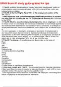 SPHR Book &num;1 study guide graded A&plus; tips
