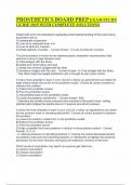 PROSTHETICS BOARD PREP EXAM STUDY GUIDE 2025 WITH COMPLETE SOLUTIONS
