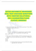 ASVAB ARITHMETIC REASONING  REAL TEST 2025&sol;2026 QUESTIONS  WITH VERIFIED SOLUTIONS &vert;&vert;  100&percnt; GUARANTEED PASS&excl;&excl;  <LATEST VERSION> 