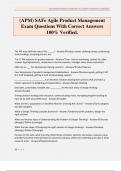 &lpar;APM&rpar; SAFe Agile Product Management Exam Questions With Correct Answers 100&percnt; Verified&period;