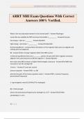 ARRT MRI Exam Questions With Correct Answers 100&percnt; Verified&period;