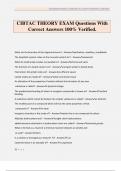 CIBTAC THEORY EXAM Questions With Correct Answers 100&percnt; Verified&period;