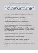 CNA FINAL EXAM Questions With Correct Answers 100&percnt; Verified Updated 2025&period;