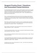Sergeant Practice Exam 1 Questions And Guaranteed Passed Solutions&period;