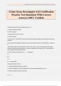 Crime Scene Investigator IAI Certification Practice Test Questions With Correct Answers 100&percnt; Verified&period;