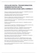 ZSCALER DIGITAL TRANSFORMATION ADMINISTRATOR &lpar;ZDTA&rpar; CERTIFICATION EXAM 100&percnt; CORRECT&period;