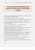 Financial Statement Modeling Exam Questions With Correct Answers 100&percnt; Verified&period;