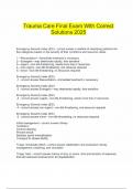  Trauma Care Final Exam With Correct Solutions 2025