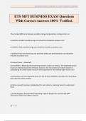 ETS MFT BUSINESS EXAM Questions With Correct Answers 100&percnt; Verified&period;