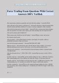 Forex Trading Exam Questions With Correct Answers 100&percnt; Verified&period;