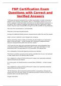 FNP Certification Exam Questions with Correct and Verified Answers