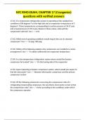 NYC RMO EXAM&comma; CHAPTER 17 &lpar;Cryogenics&rpar; questions with verified answers