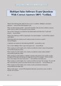 HubSpot Sales Software Exam Questions With Correct Answers 100&percnt; Verified&period;